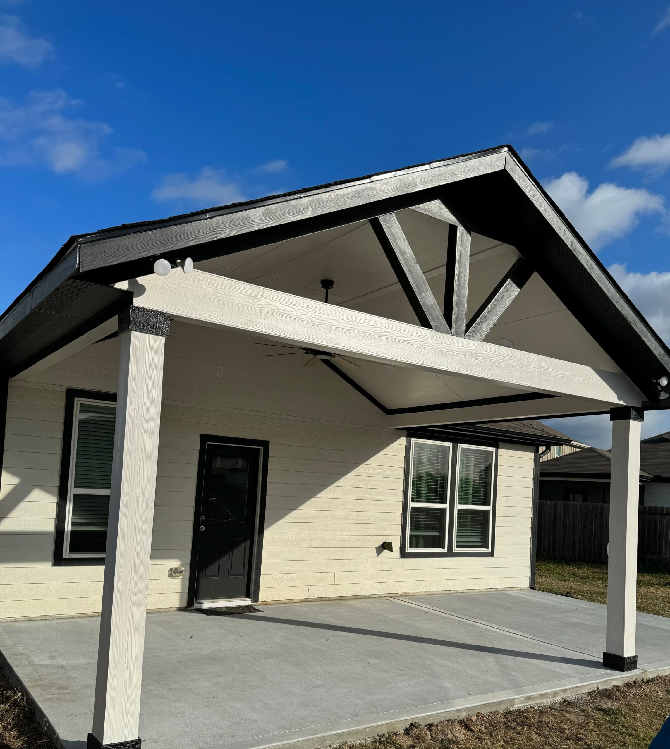 new install of attached patio cover