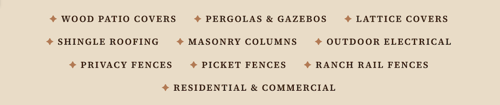 types of shade structures and fencing